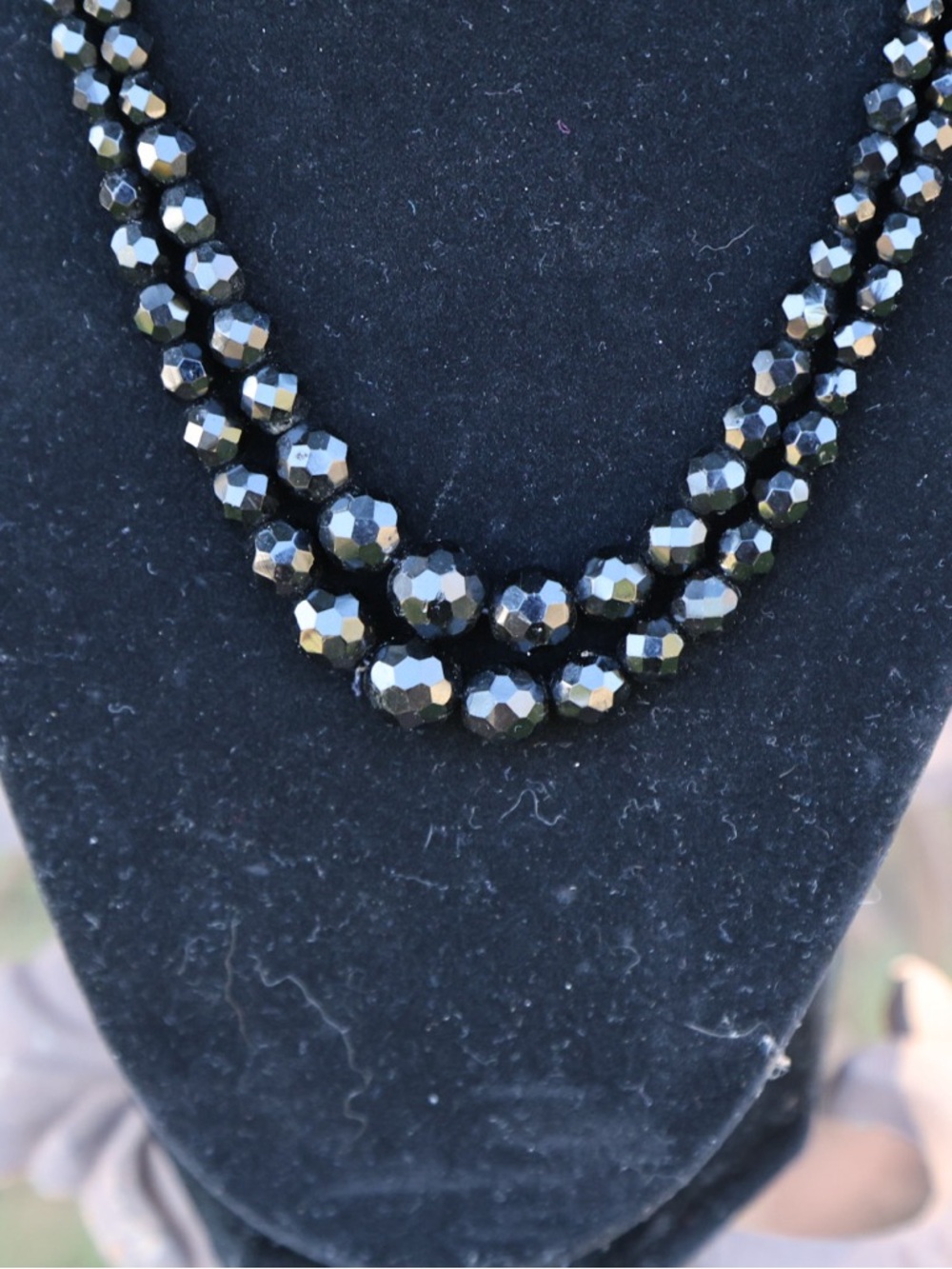 Classic Faceted Black Bead Necklace - Women Jewelry